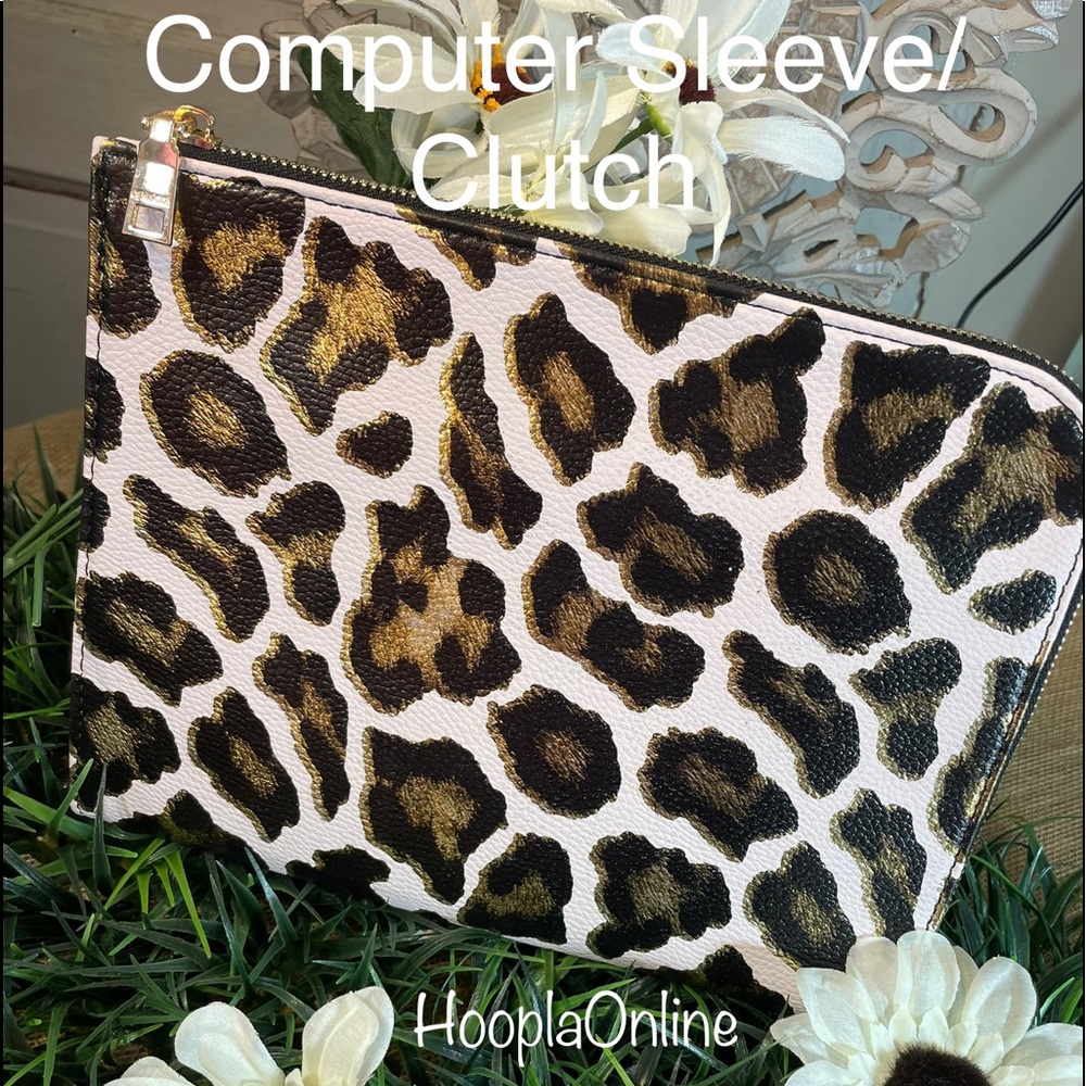 Snow Leopard 11” Tablet Sleeve/Clutch Handbag